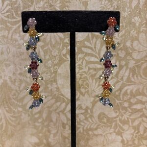 Sugarfix by Baublebar Gold Tone Crystal Floral Earrings 2-1/2”